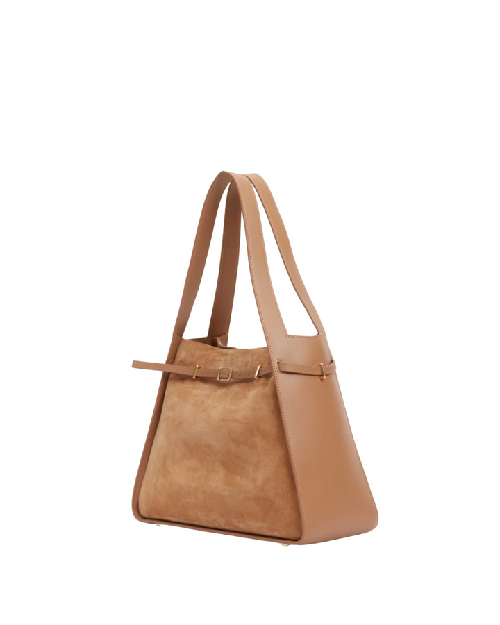 Simkhai - Cleo Belted Suede Tote in Camel
