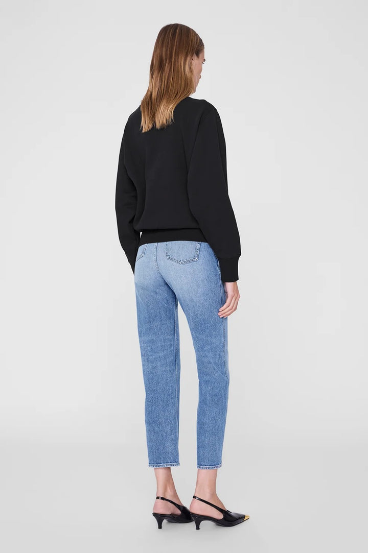 ANINE BING - Harry Shrunken Signet Sweatshirt in Black Sweatshirts