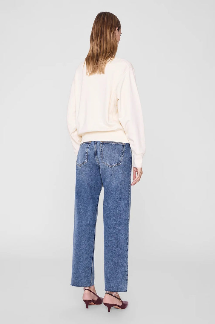 ANINE BING - Harry Shrunken Signet Sweatshirt in Ecru Sweatshirts
