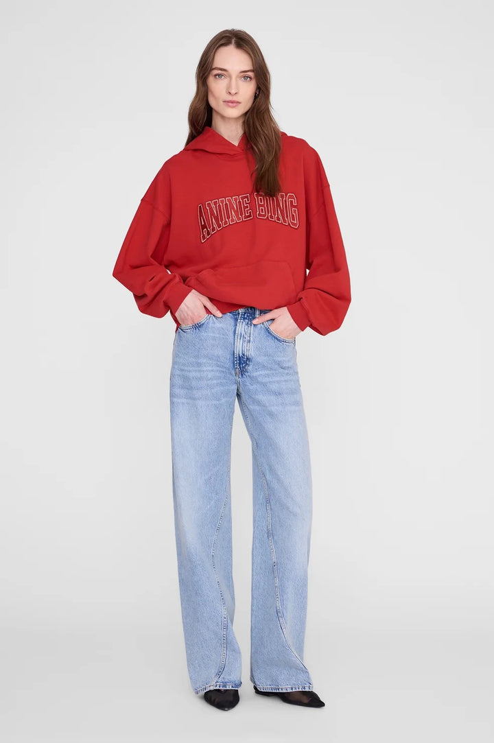 ANINE BING - Harvey Sweatshirt in Tango Red Graphic Sweatshirt