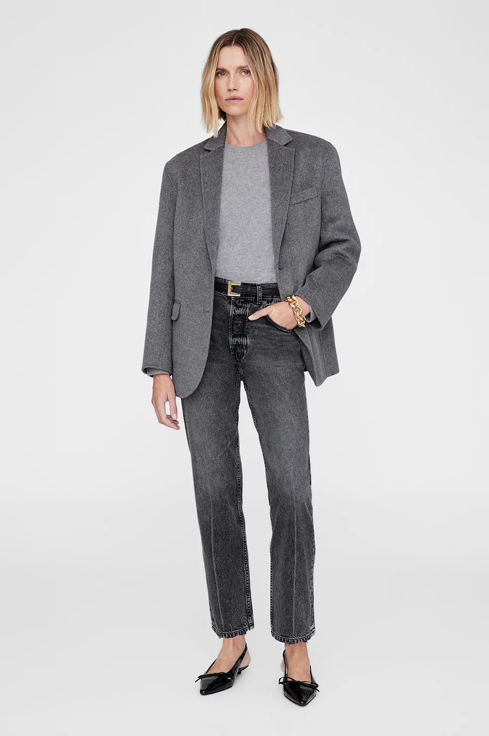 Anine Bing - Quinn Blazer in Heather Grey