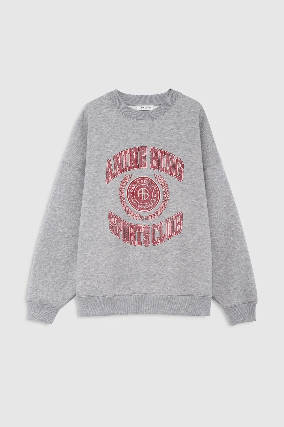 ANINE BING - Miles Sweatshirt Collegiate in Grey Sweatshirts