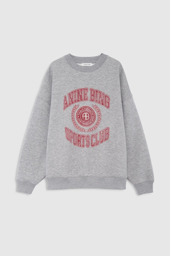 ANINE BING - Miles Sweatshirt Collegiate in Grey Sweatshirts