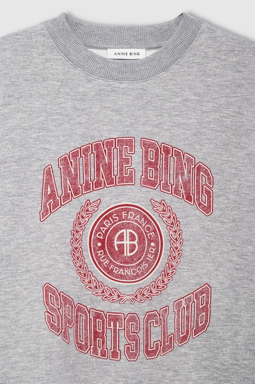 ANINE BING - Miles Sweatshirt Collegiate in Grey Sweatshirts