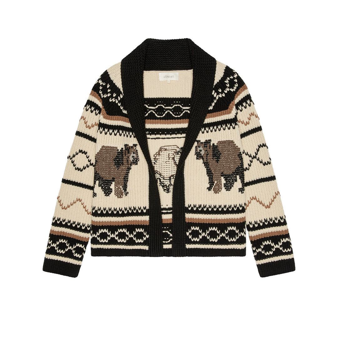 THE GREAT - The Bear Lodge Cardigan in Black