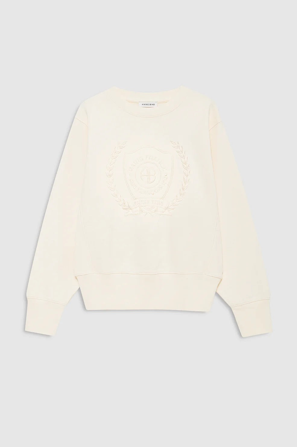 ANINE BING - Harry Shrunken Signet Sweatshirt in Ecru Sweatshirts