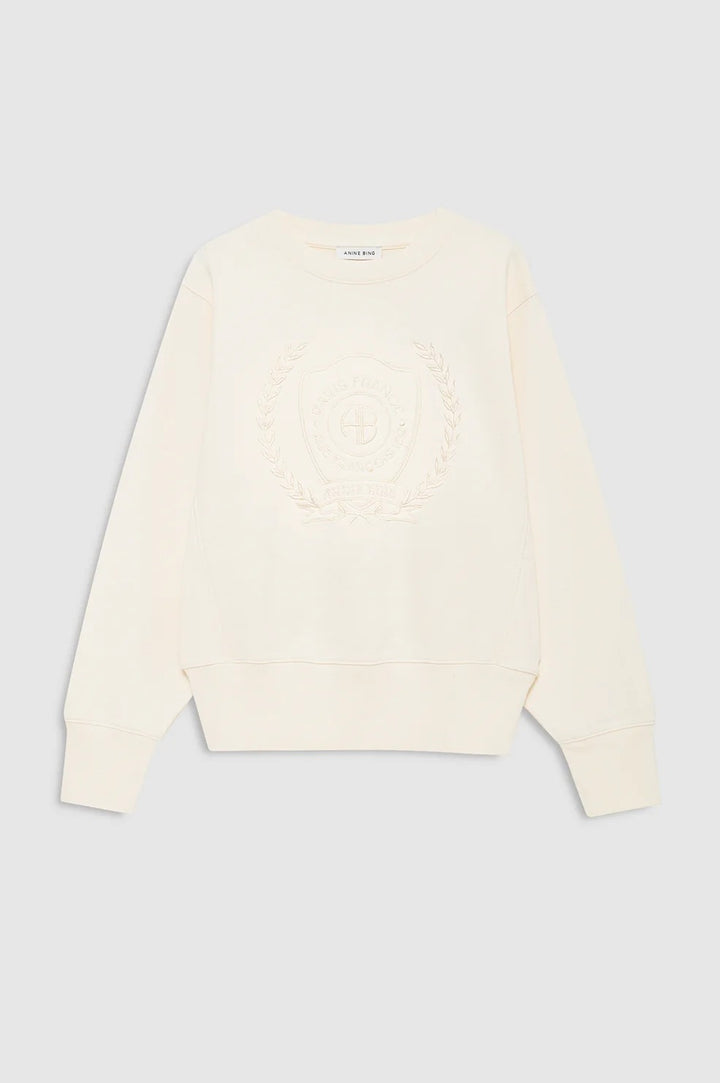 ANINE BING - Harry Shrunken Signet Sweatshirt in Ecru Sweatshirts