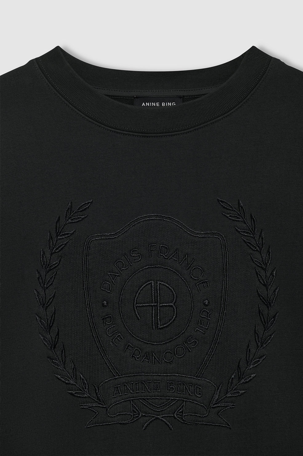 ANINE BING - Harry Shrunken Signet Sweatshirt in Black Sweatshirts
