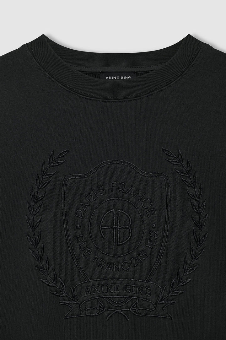 ANINE BING - Harry Shrunken Signet Sweatshirt in Black Sweatshirts