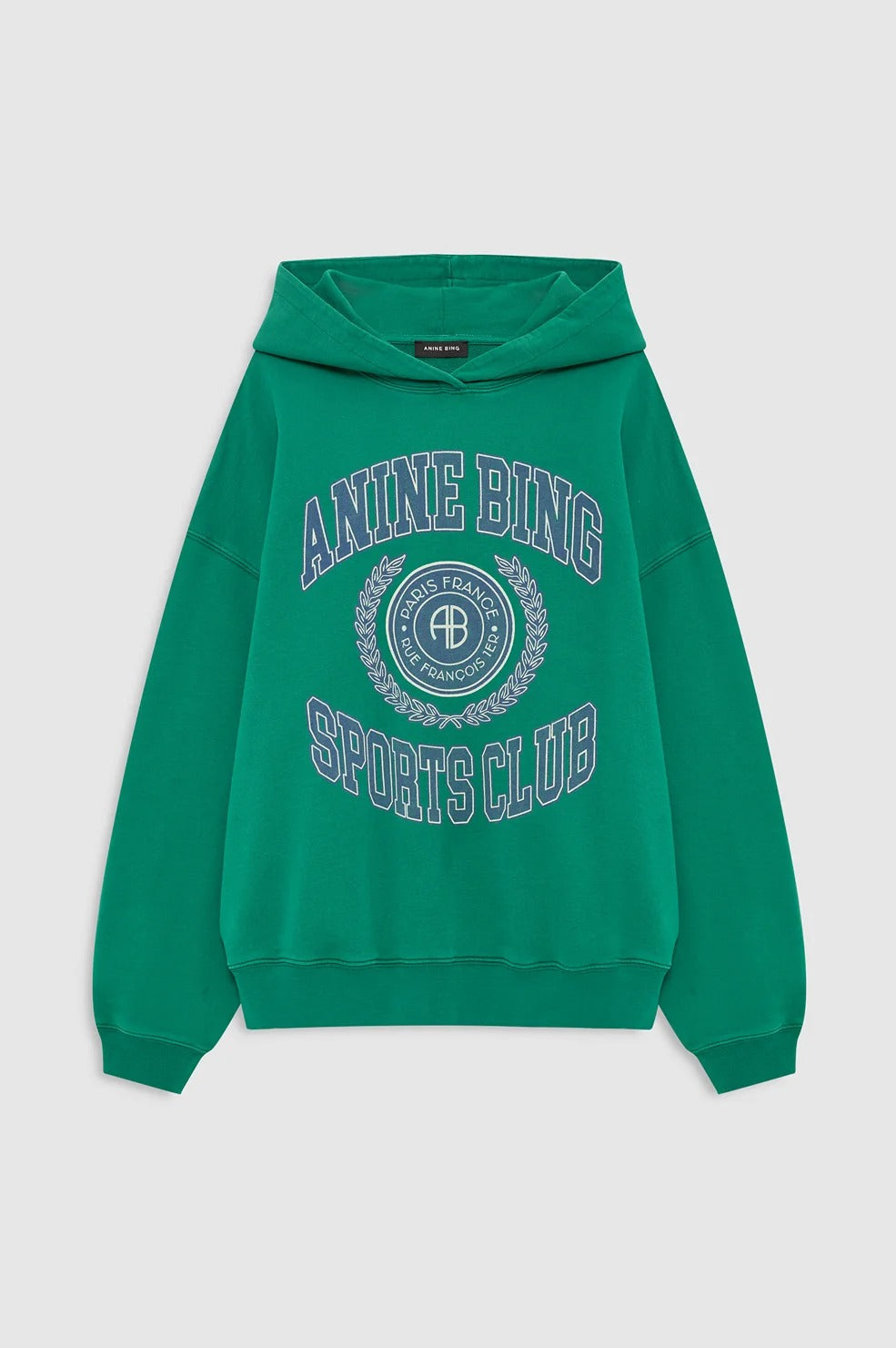 ANINE BING - Harvey No Pocket Sweatshirt in Collegiate Green Graphic Sweatshirt