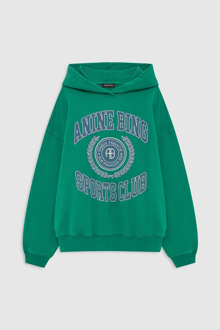 ANINE BING - Harvey No Pocket Sweatshirt in Collegiate Green Graphic Sweatshirt