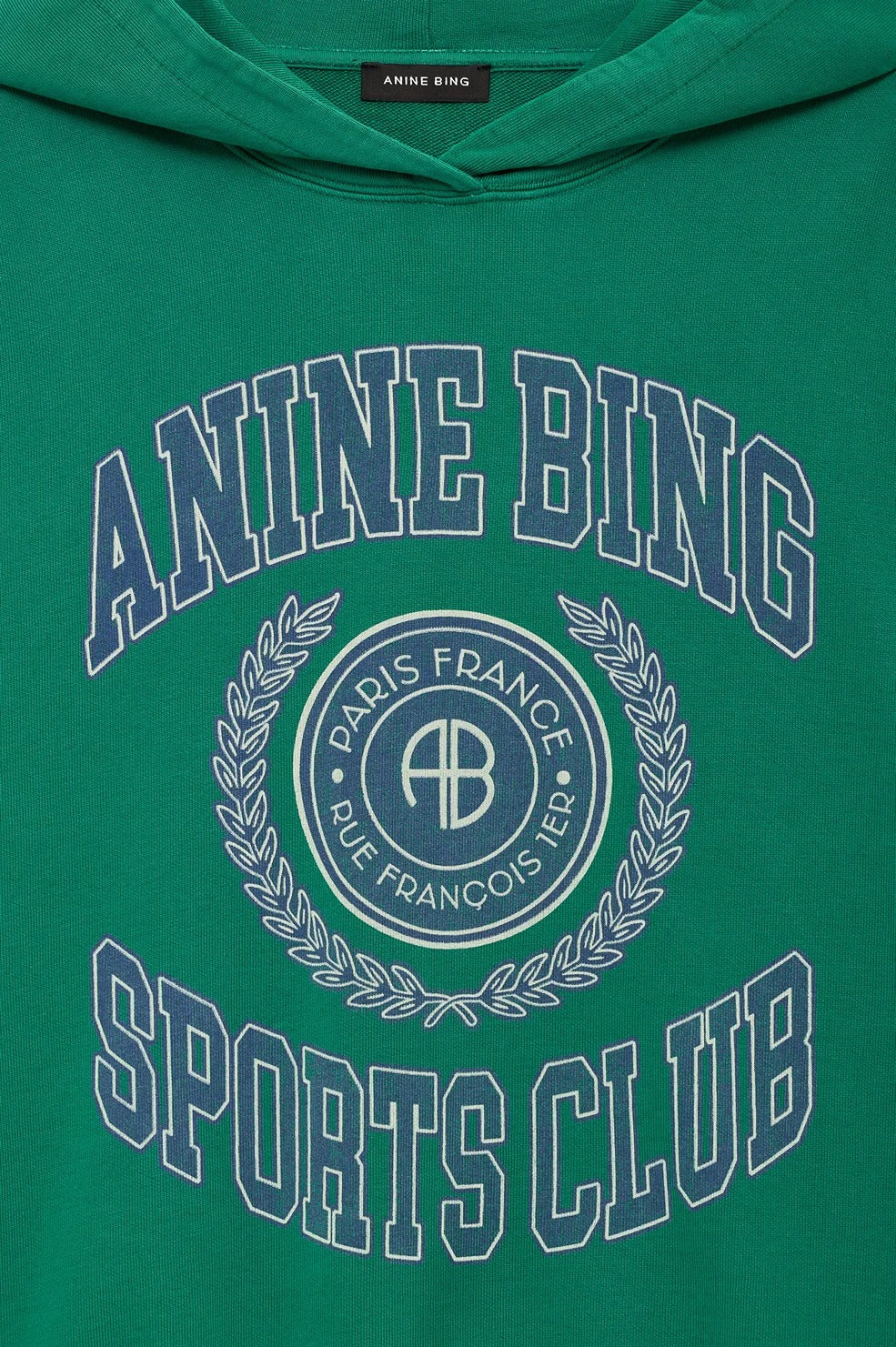 ANINE BING - Harvey No Pocket Sweatshirt in Collegiate Green Graphic Sweatshirt