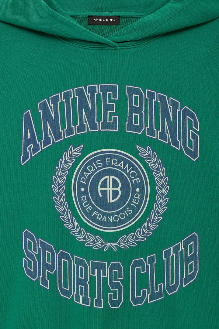 ANINE BING - Harvey No Pocket Sweatshirt in Collegiate Green Graphic Sweatshirt