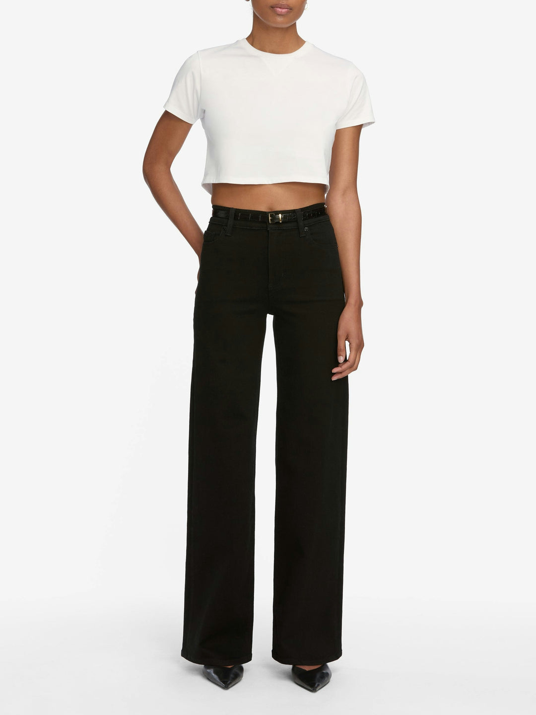 Frame - Le Slim Palazzo Denim in Black
