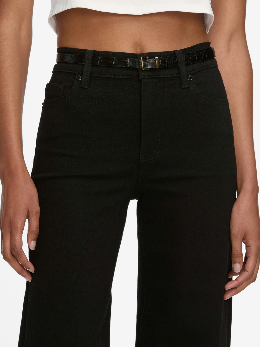Frame - Le Slim Palazzo Denim in Black