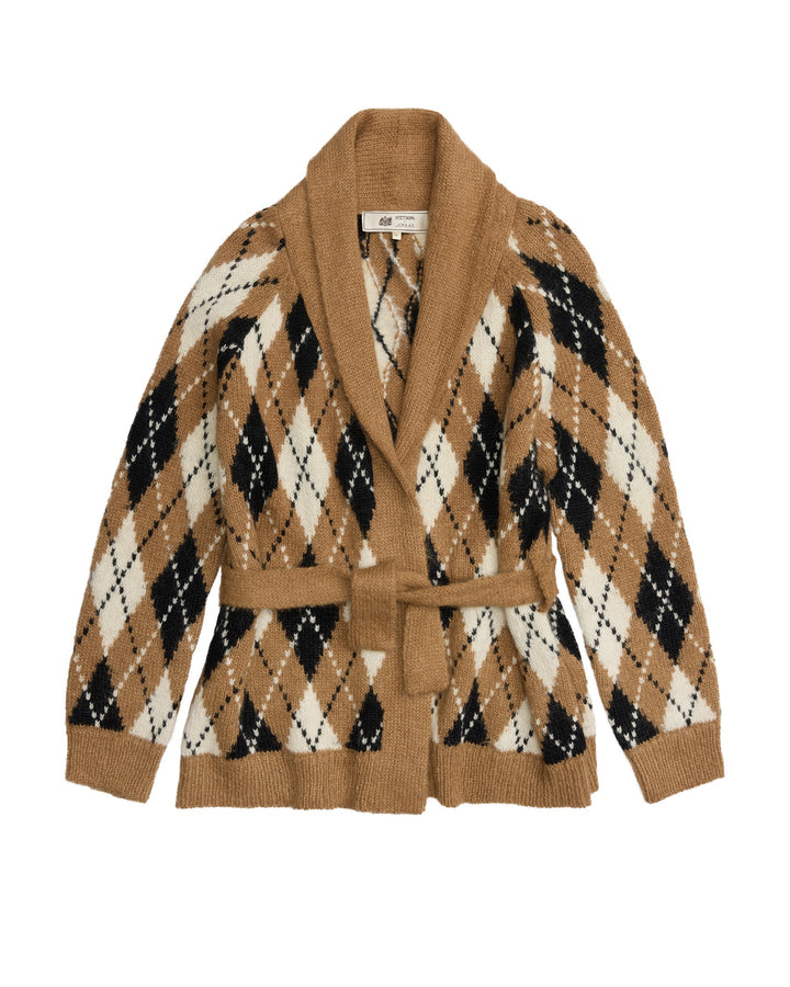 THE GREAT X STETSON - The Argyle Riding Cardigan in Camel