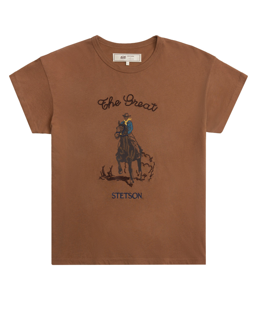 THE GREAT X STETSON - The Boxy Crew Stetson Graphic in Tobacco Short Sleeve Tees