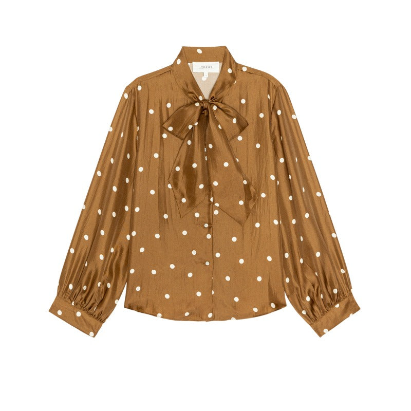 THE GREAT - Zenith Top in Copper Bubble Dot