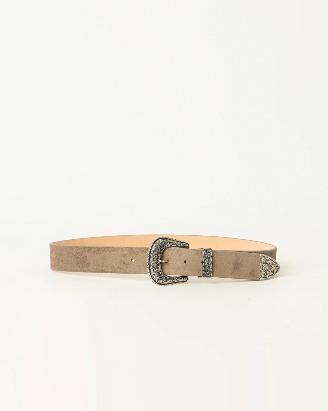 B-LOW THE BELT - Frank Suede Belt in Elephant Silver