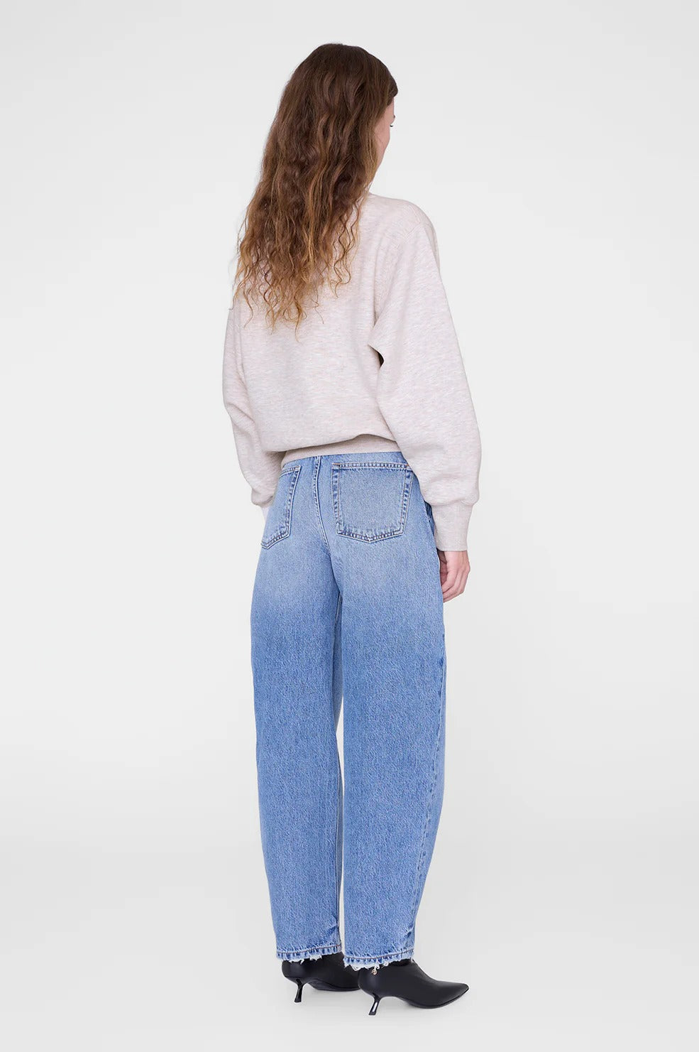 Anine Bing - Harry Shrunken Sweatshirt La in Oatmeal