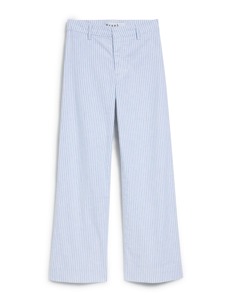 FRANK & EILEEN - Wexford Wide-Leg Linen Pant in Blue and White Stripe Pants