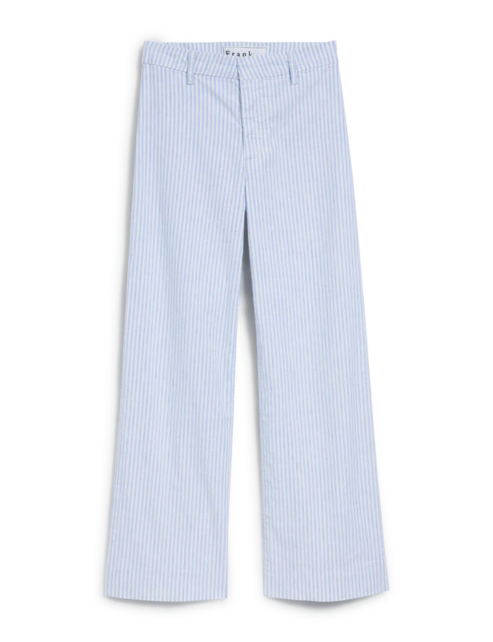 FRANK & EILEEN - Wexford Wide-Leg Linen Pant in Blue and White Stripe Pants