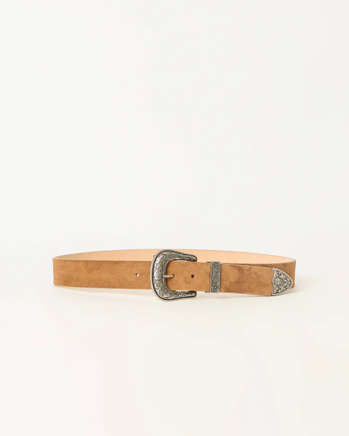 B-LOW THE BELT - Frank Suede Belt in Bronze Silver