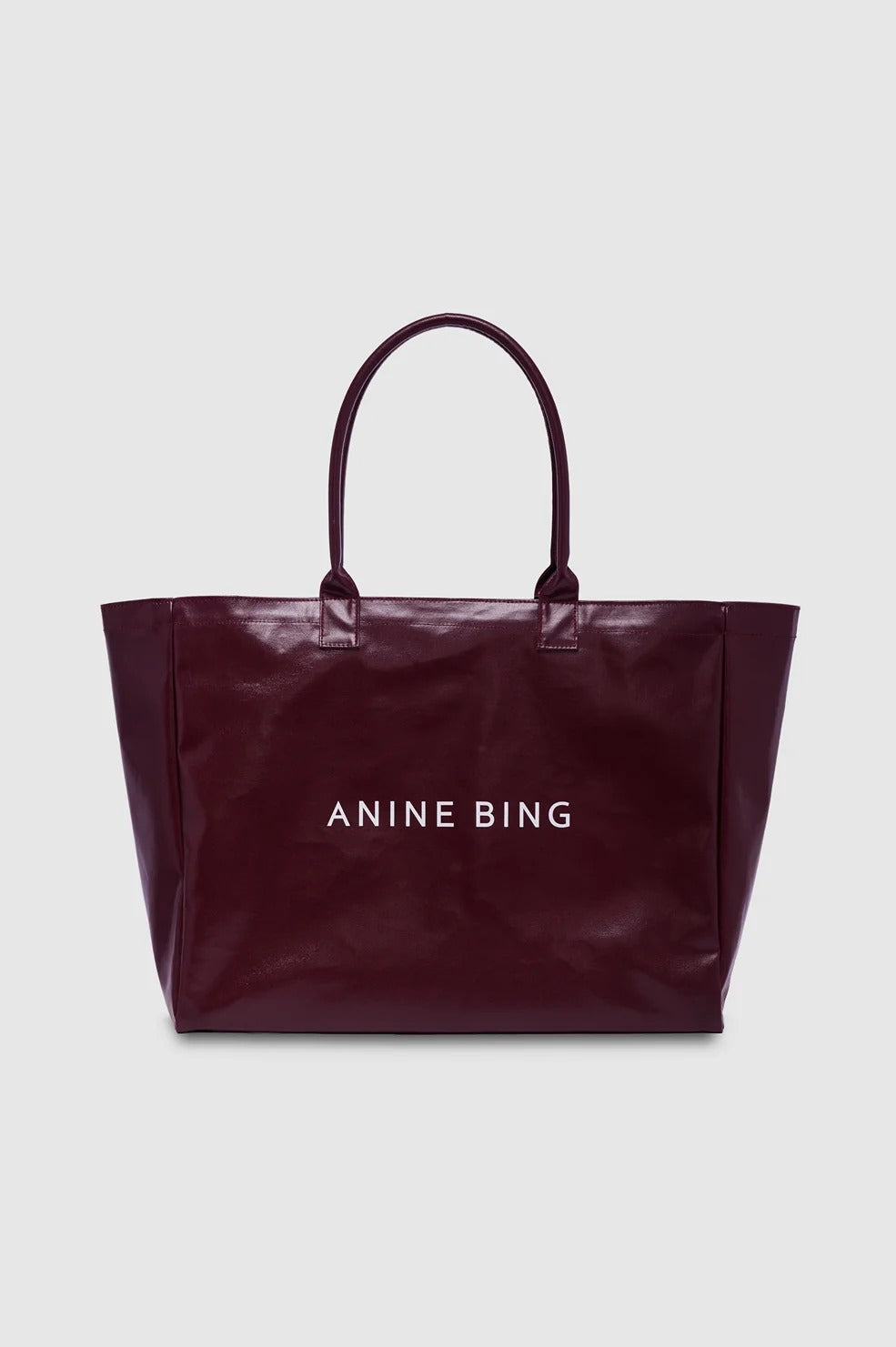 ANINE BING - Leo Coated Canvas Tote in Fig