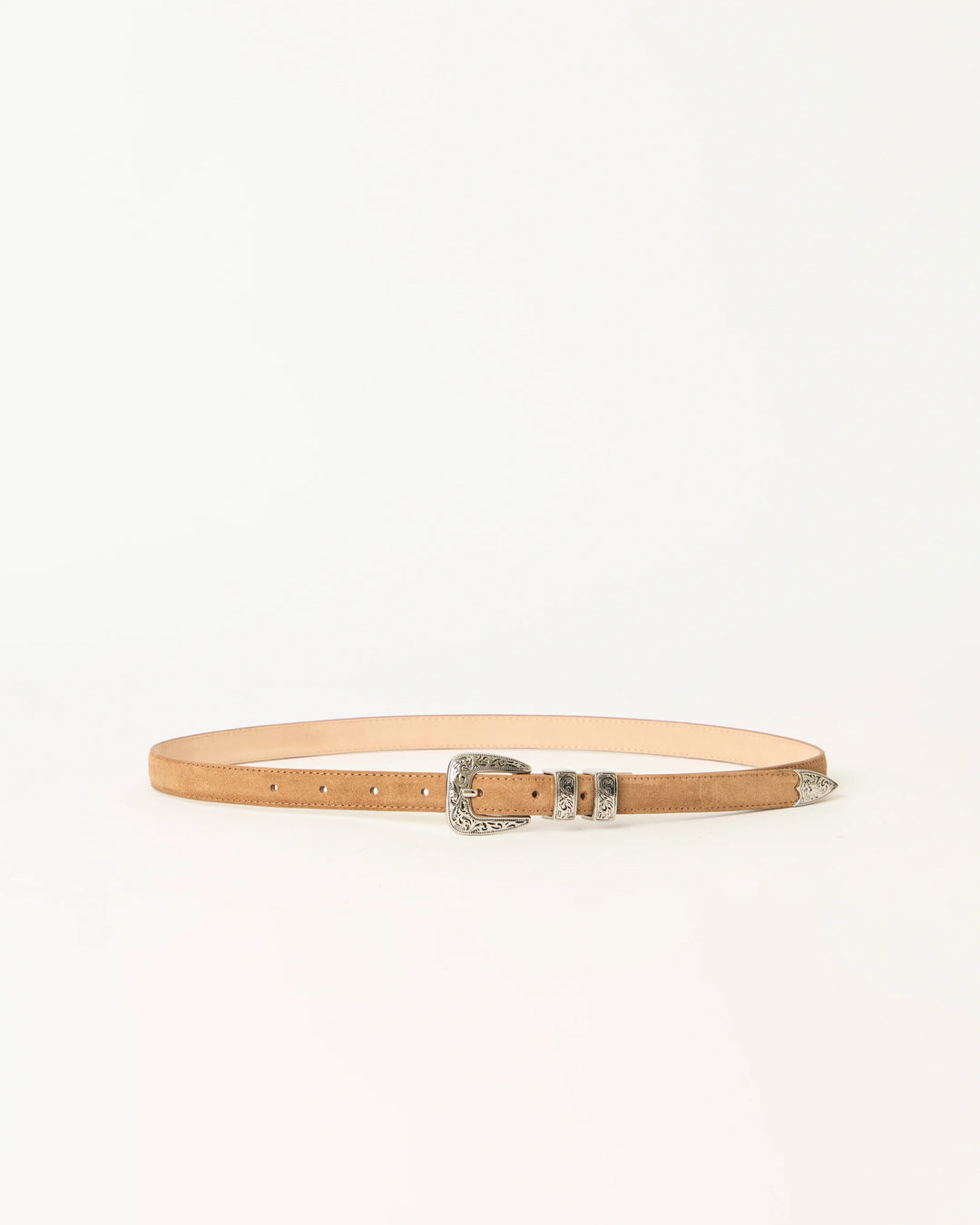 B-LOW THE BELT - Gunnar Suede Belt in Bronze Silver