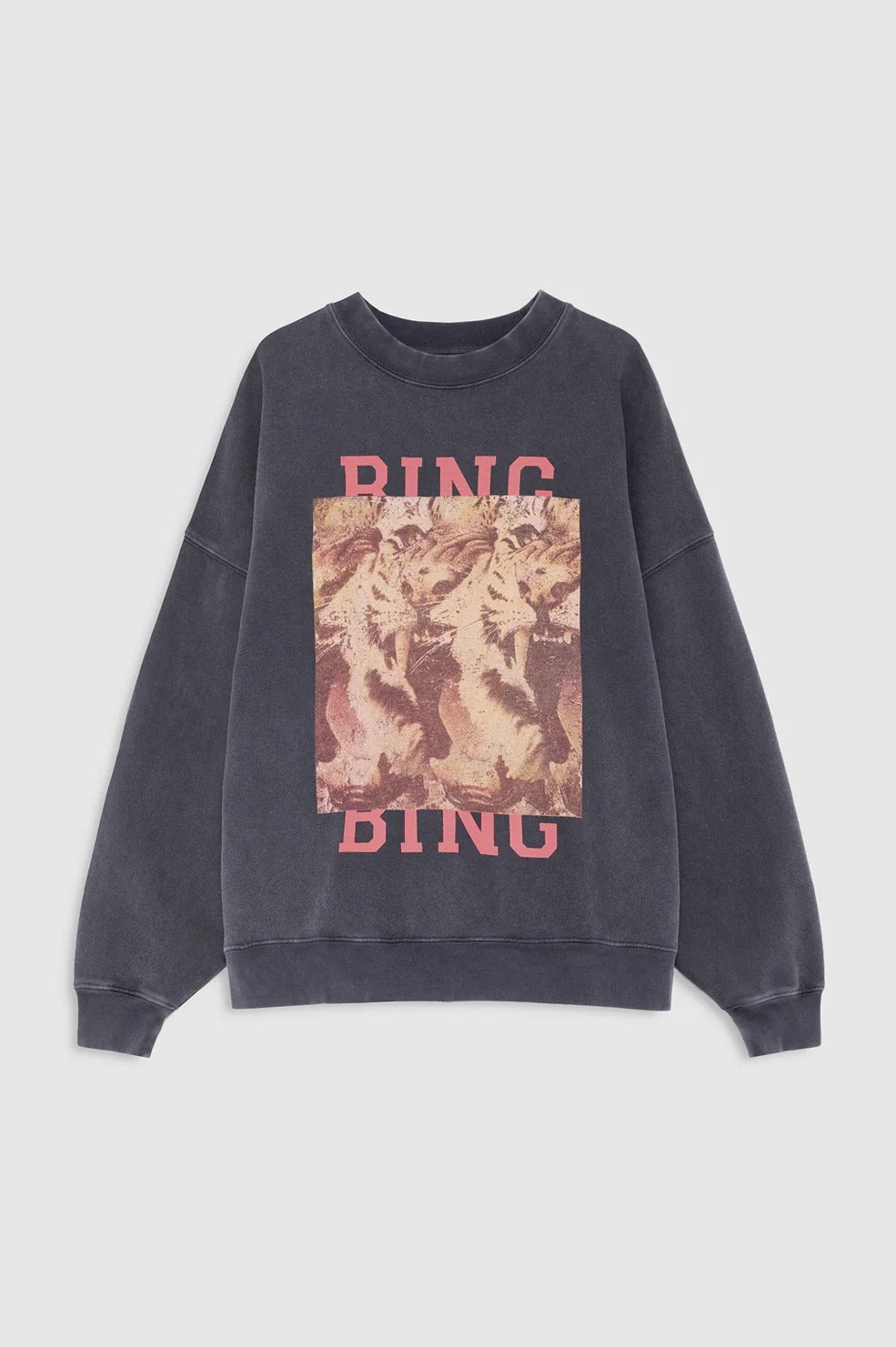 ANINE BING - Miles Sweatshirt Tiger Bing in Washed Black