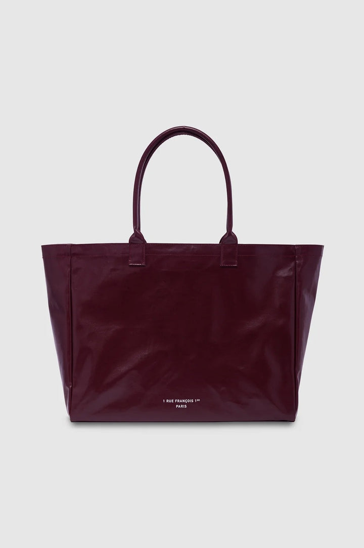 ANINE BING - Leo Coated Canvas Tote in Fig