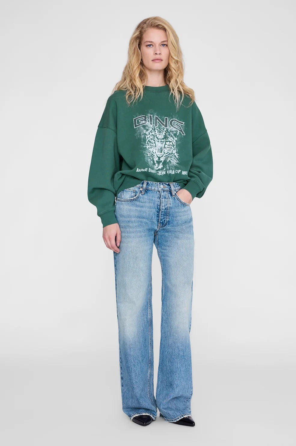 ANINE BING - Miles Sweatshirt Leo Muse in Emerald
