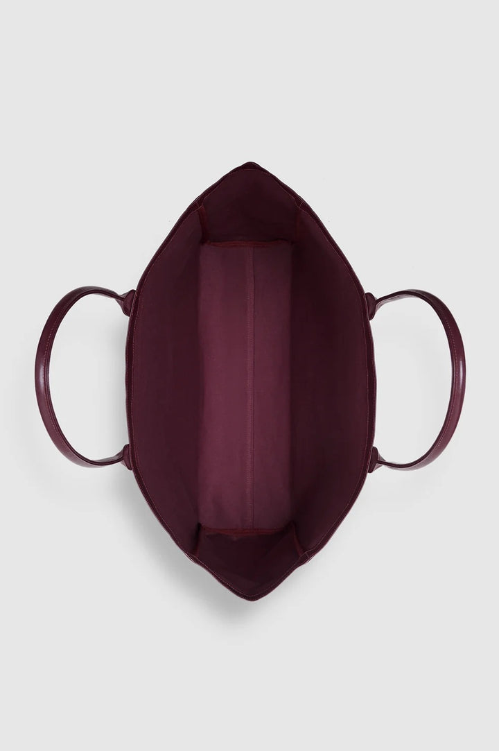 ANINE BING - Leo Coated Canvas Tote in Fig