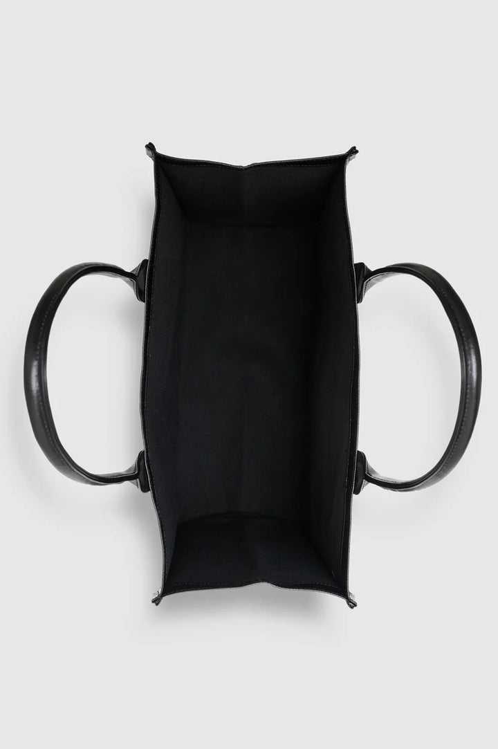 ANINE BING - Leonie Coated Canvas Tote in Black