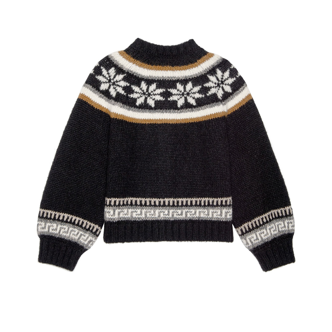 The Great - The Snowflake Ice Rink Cardigan in Black