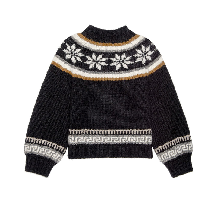 The Great - The Snowflake Ice Rink Cardigan in Black
