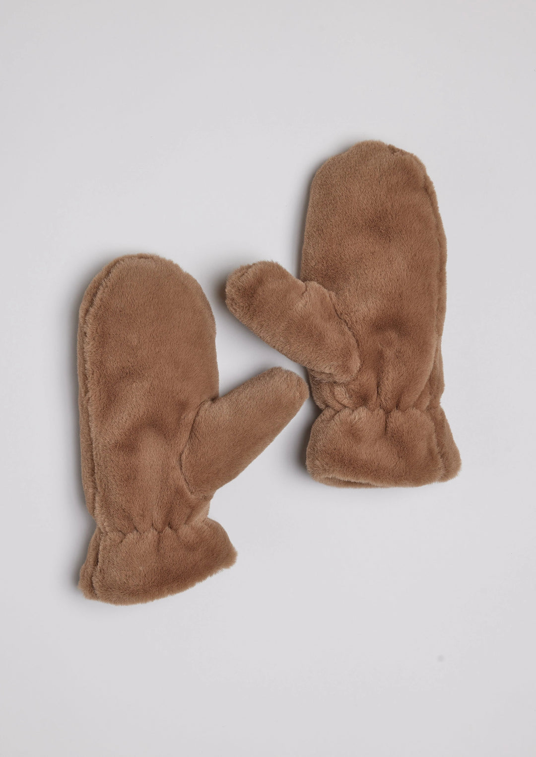 Hat Attack - Faux Fur Mitten in Taupe