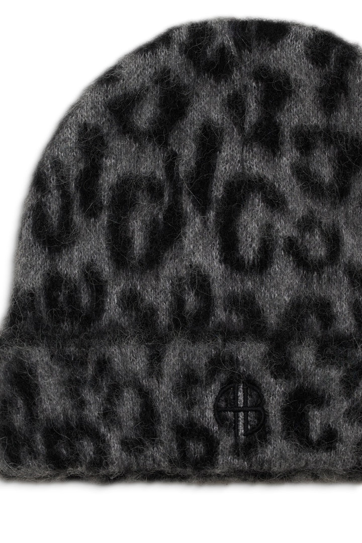 Anine Bing - Elia Beanie in Grey Leopard
