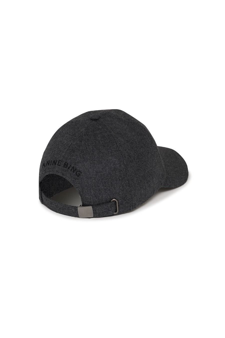 Anine Bing - Jeremy Baseball Cap in Dark Heather Grey Wool