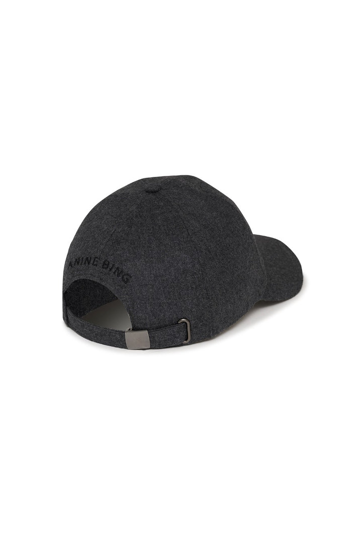 Anine Bing - Jeremy Baseball Cap in Dark Heather Grey Wool