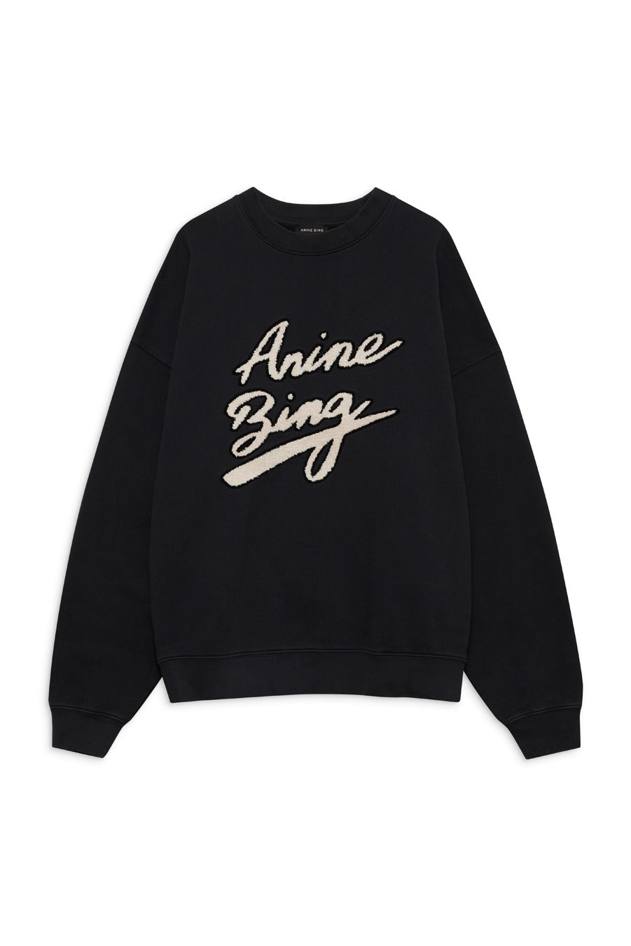 Anine Bing - Miles Sweatshirt Chenille Signature in Black