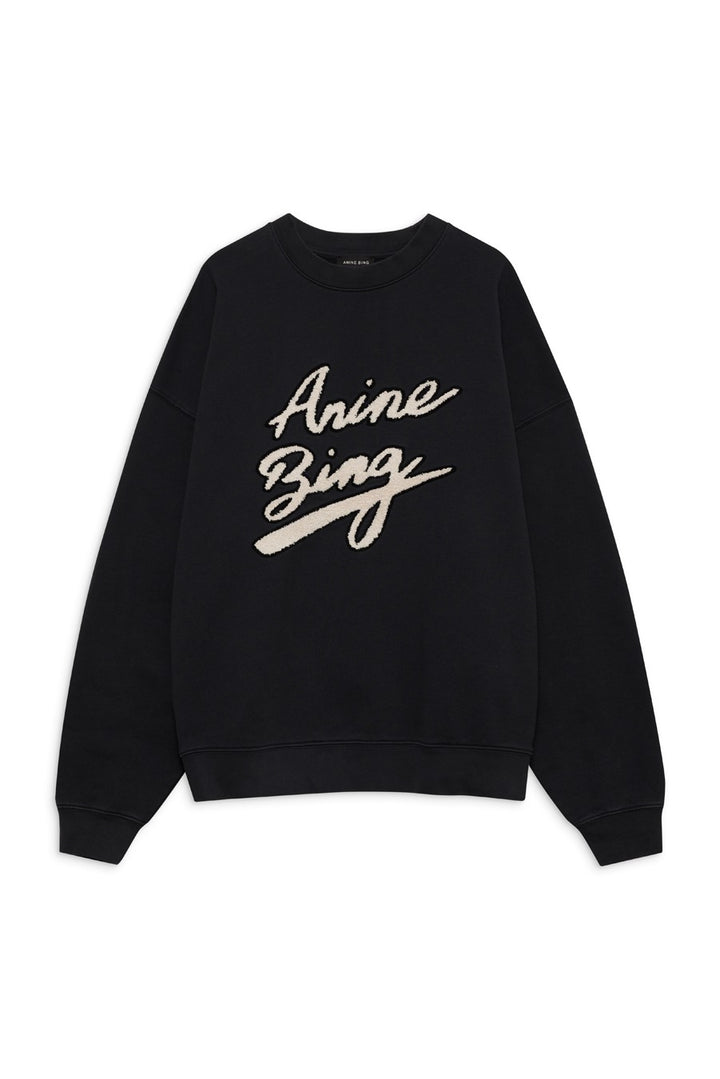 Anine Bing - Miles Sweatshirt Chenille Signature in Black