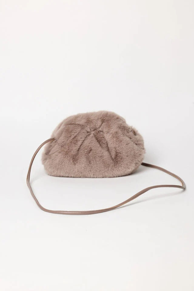 Hat Attack - Faux Fur Clutch in Taupe