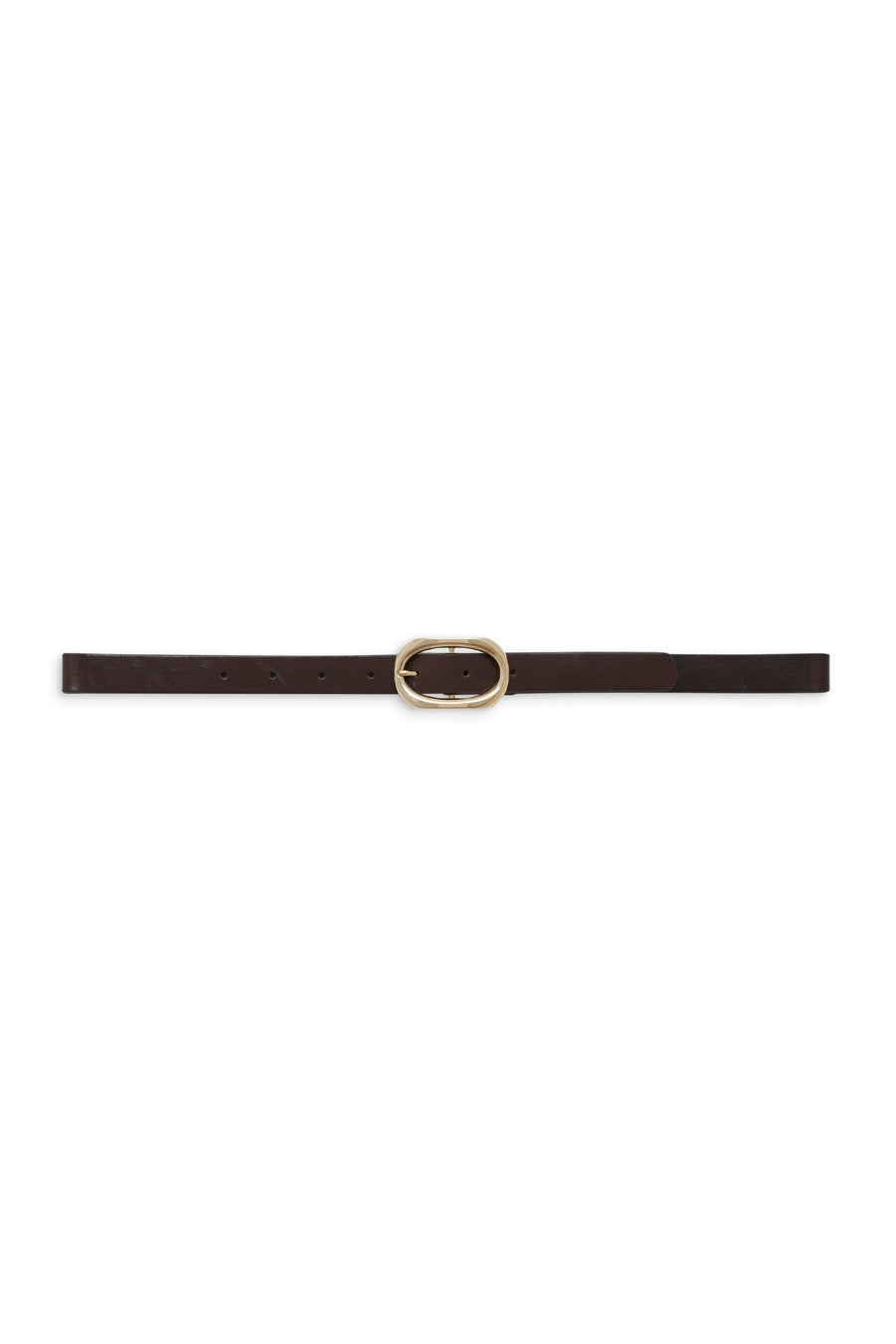 Anine Bing - Signature Link Belt in Dark Brown with Gold