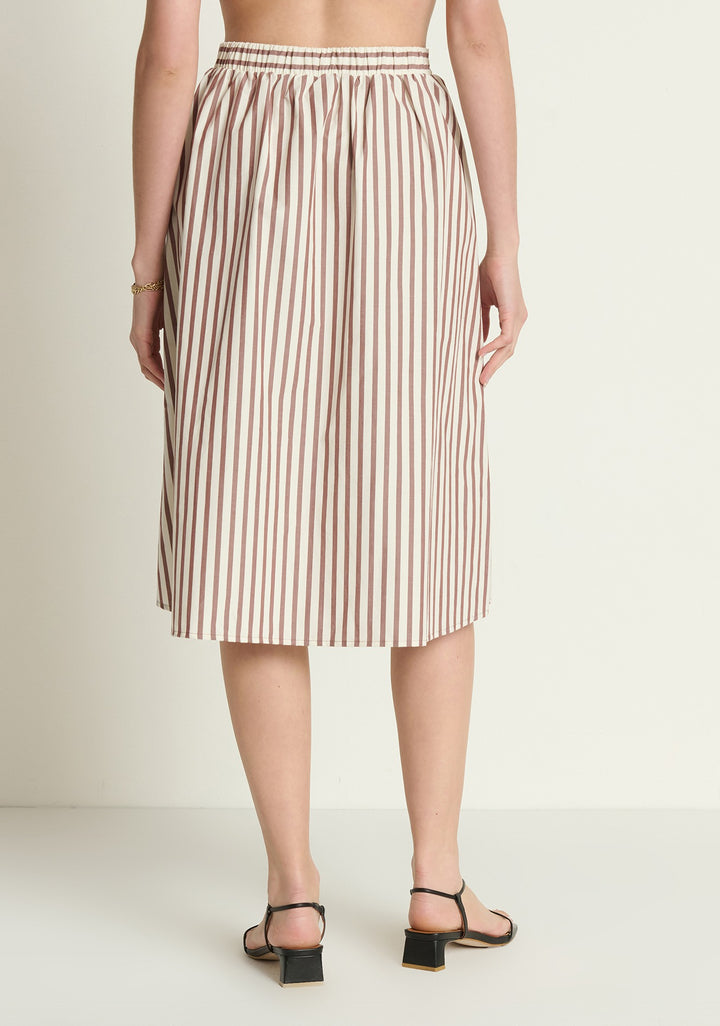 NATION LTD - Tatianna Midi Skirt in Sable Stripe
