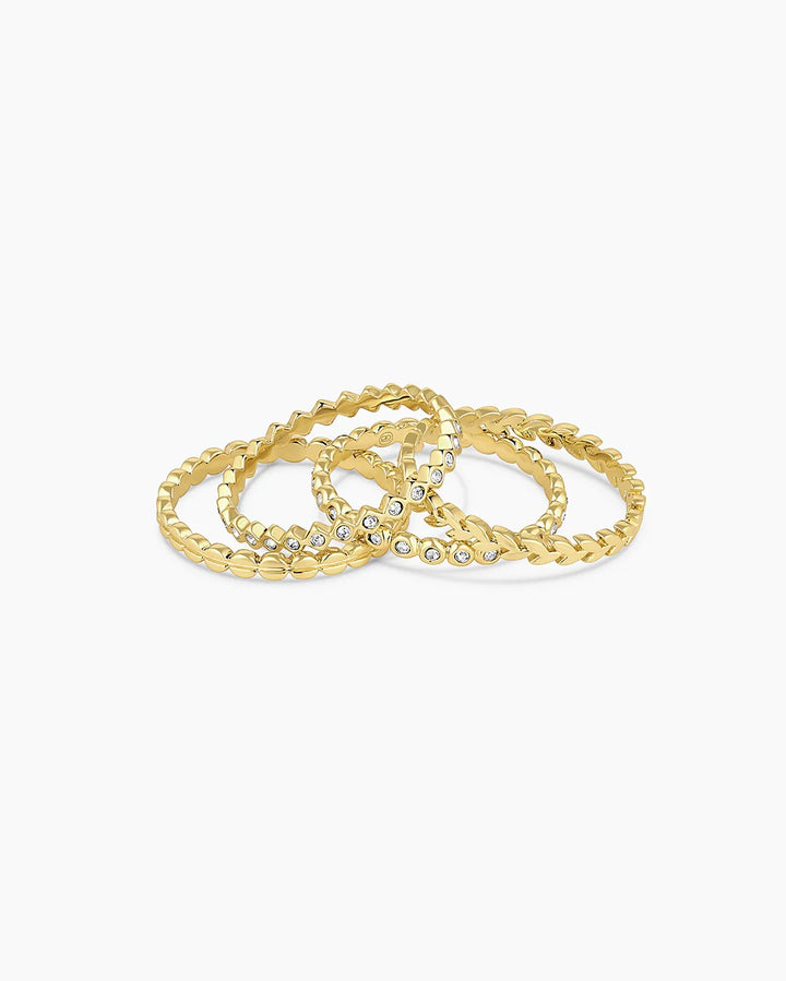 Gorjana - Mini Stackable Gold Plated Ring Set
