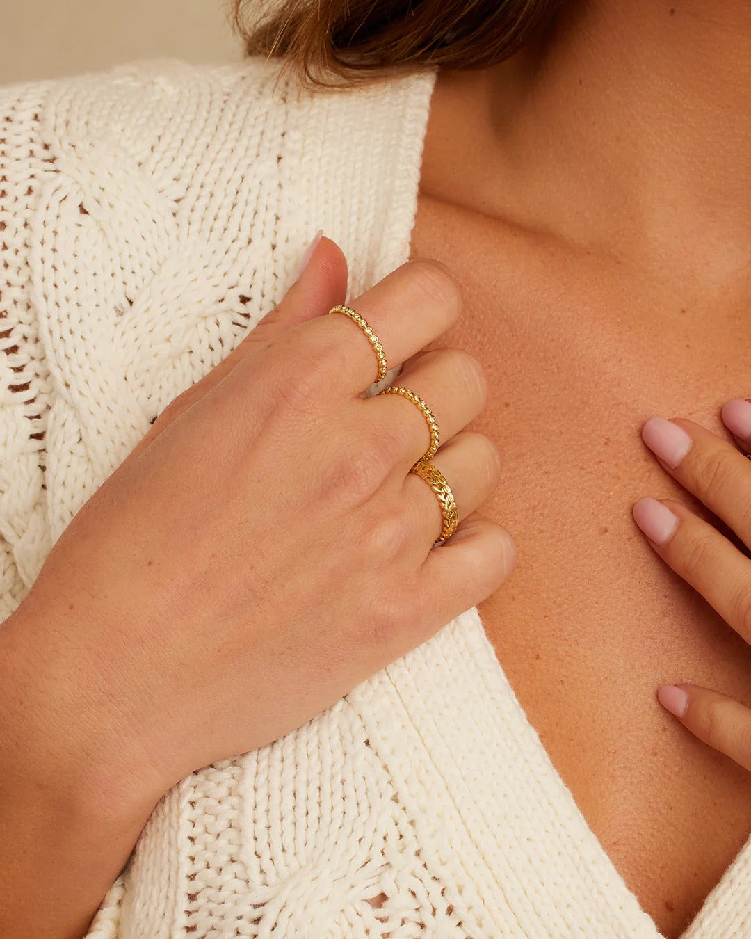 Gorjana - Mini Stackable Gold Plated Ring Set