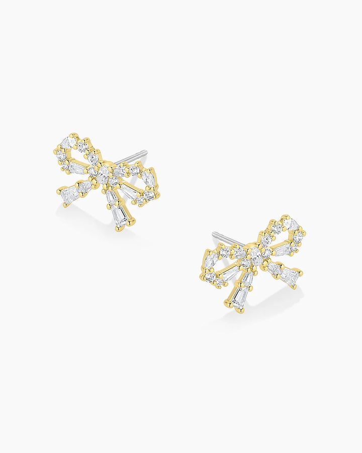 Gorjana - Fancy Bow CZ Gold Plated Earrings