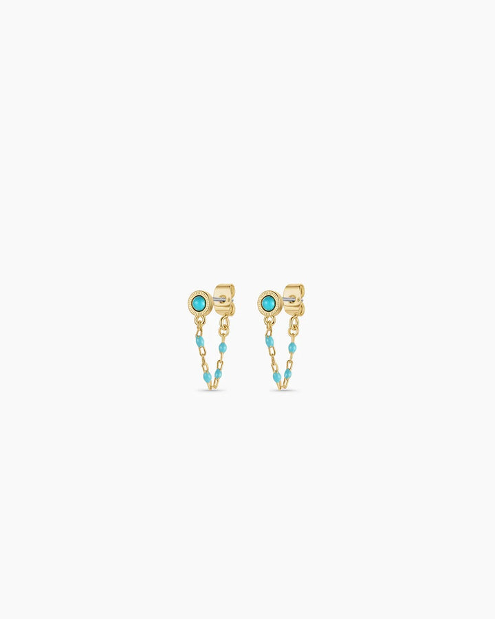 Gorjana - Turquoise Capri Chain Huggies