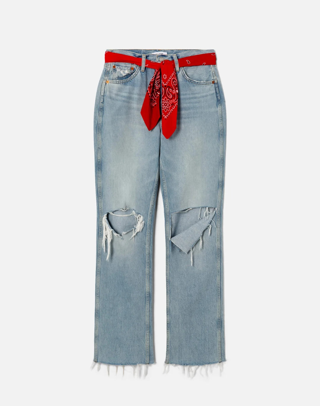 RE/DONE - 90s High Rise Loose with Bandana in Silver Spring Jeans